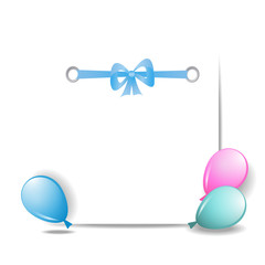 a sheet of paper with balloons