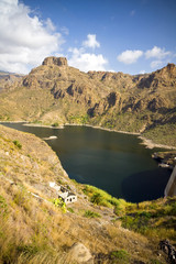 A beautiful mountain scape panorama in Gran Canaria, Spain