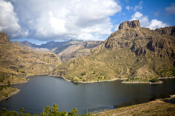 A beautiful mountain scape panorama in Gran Canaria, Spain