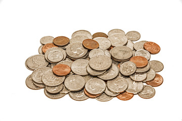 Worn And Dirty Coins In A Pile XXXL