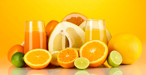 Lots ripe citrus isolated on white