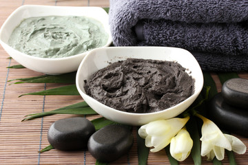 Composition with cosmetic clay for spa treatments,