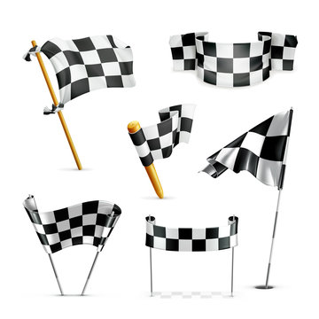 Checkered flags, set