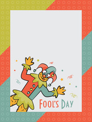 Illustration with clown and place under text