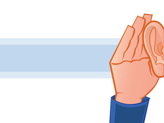 Listening with Hand to Ear Illustration