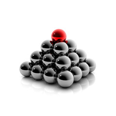 Hierarchie - Pyramide aus Kugel:  3D Grafik / 3D Illustration