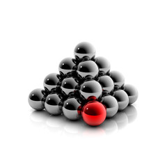 Hierarchie - Pyramide aus Kugel: 3D Grafik / 3D Illustration