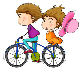 Lovers riding a bike