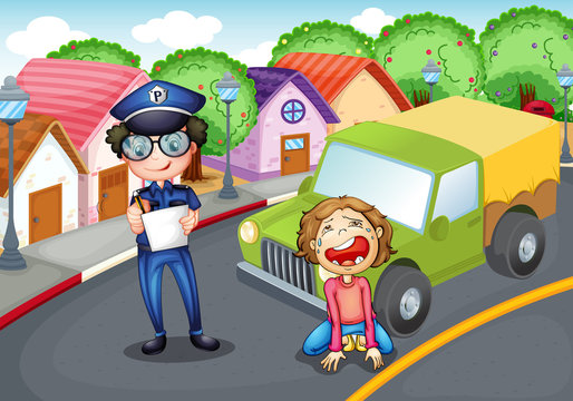 The policeman and the crying driver