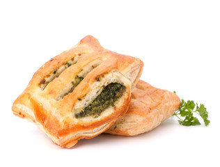 Puff pastry bun isolated on white background.