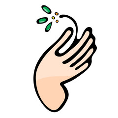 Hand with leaf
