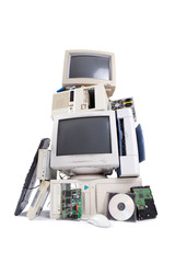 computer and electronic waste - obrazy, fototapety, plakaty