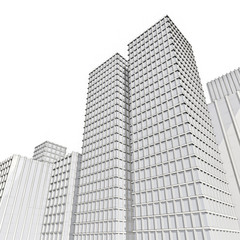 Obraz premium architecture drawing of skyscraper in big city