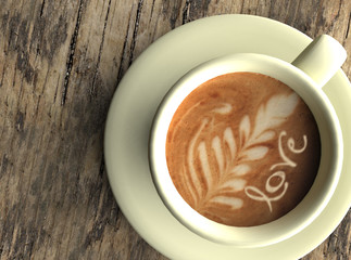 Taza de café con dibujo