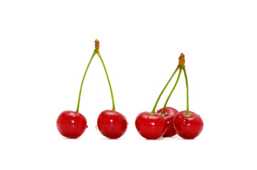 sweet cherries isolated on white background