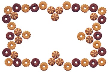 various crisp cakes in sweet food frame