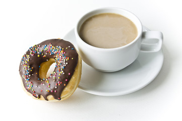 Donuts and coffee cup