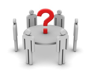 Solution problems. White background, 3d render