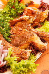 grilled ribs with vegetables