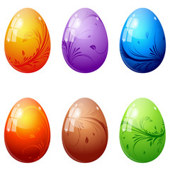 Ostereier in bunten Farben mit Glanz