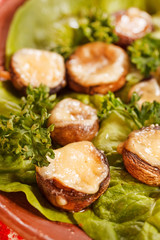 stuffed mushrooms with meat and cheese