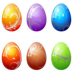 Ostereier in bunten Farben mit Glanz