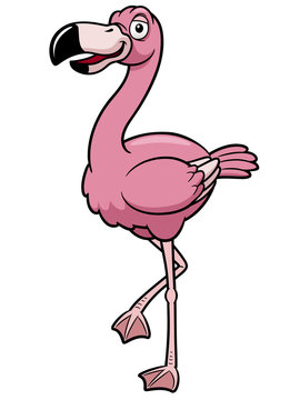illustration of cartoon flamingo