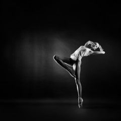 A portrait of young beautiful gymnast woman