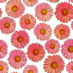 Seamless aster vector background.