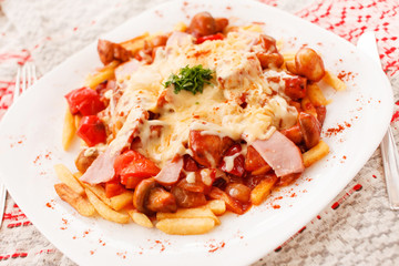french fries with vegetables