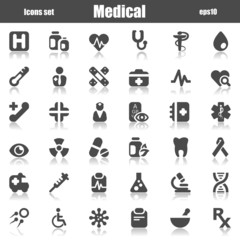 medical icons gray reflex