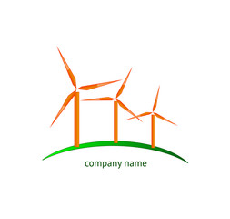 Renewable energy - wind turbines stylized