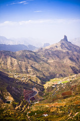 Fototapeta na wymiar The dreamy and wild mountains of Gran Canaria in Spain.
