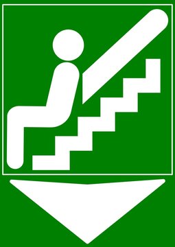 CARTELLO UBICAZIONE MONTA SCALE DISABILI