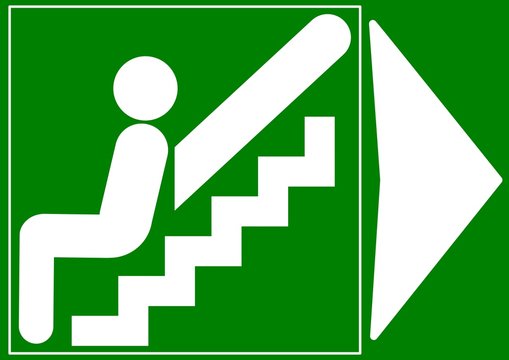 CARTELLO UBICAZIONE MONTA SCALE DISABILI BIDIREZIONALE