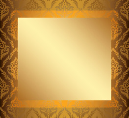 light vintage frame with golden center