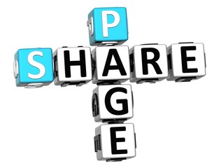 3D Share Page Crossword on white background