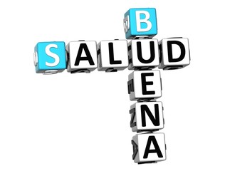3D Good Health (Buena Salud) Crossword on white background