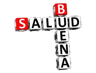 3D Good Health (Buena Salud) Crossword on white background