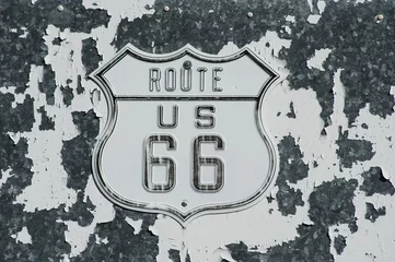 Crédence de cuisine en verre imprimé Route 66 signe de la route 66