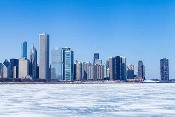 Chicago Cityscape in winter