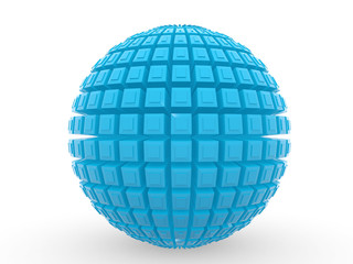 3d blue ball