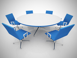 Conference table and chairs in meeting room