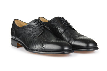 Fashion concept with male shoes on white