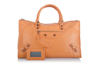 Nice elegant woman bag isolated on the white