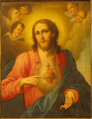 Verona - Heart of Jesus Christ. Paint from church San Lorenzo