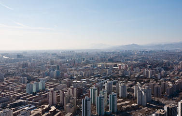 Fototapeta na wymiar airview panorama of Beijing, China