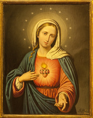 Verona - Heart of Virgin Mary. Paint from church San Lorenzo