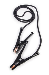 Car battery jumpers isolated on white