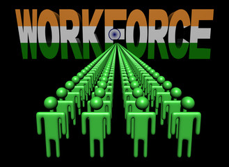lines of people with workforce Indian flag text illustration